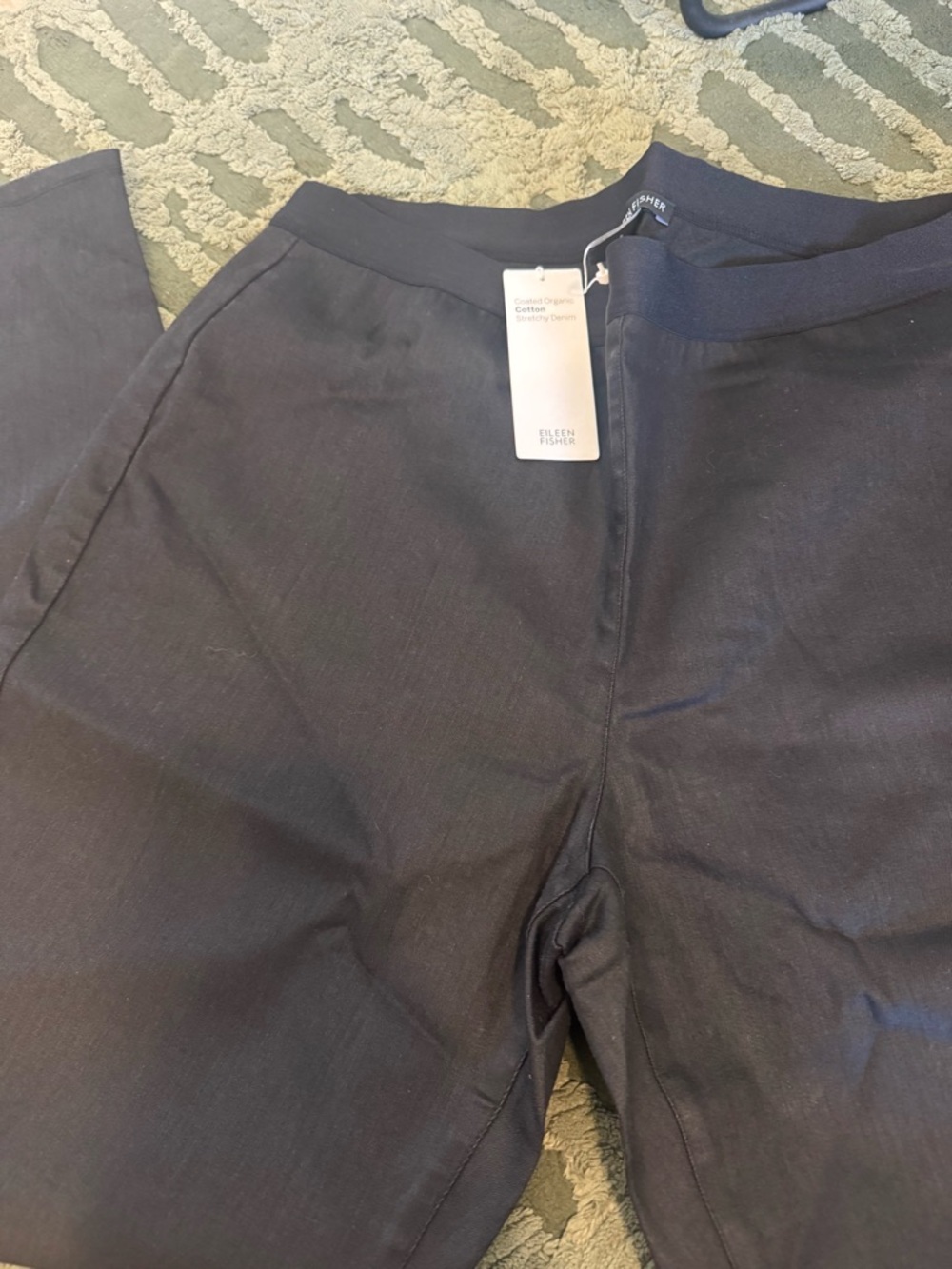 Eileen Fisher Black Stretch Cotton Pants